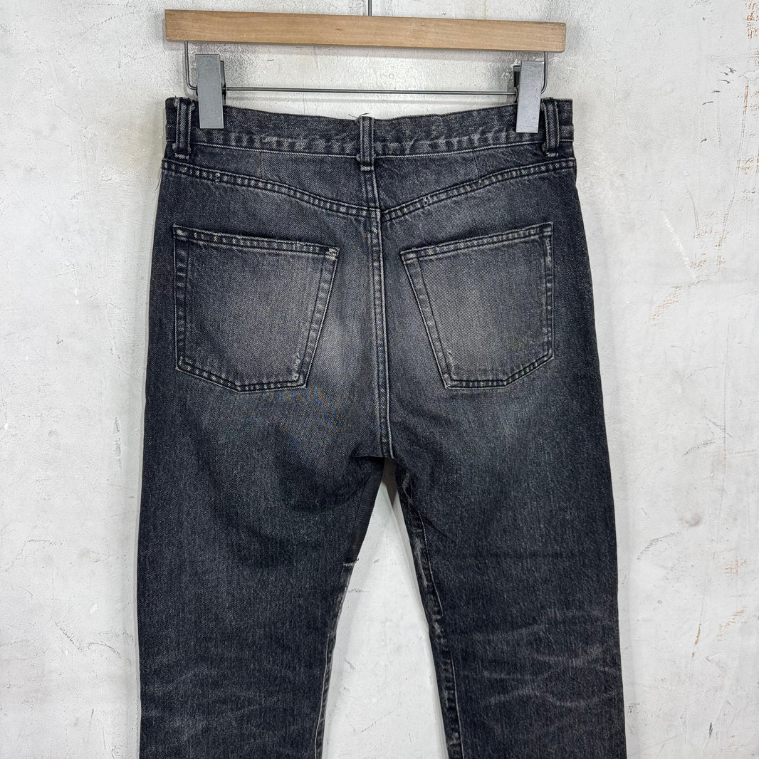 Saint Laurent Washed Black Patched D14 Jeans