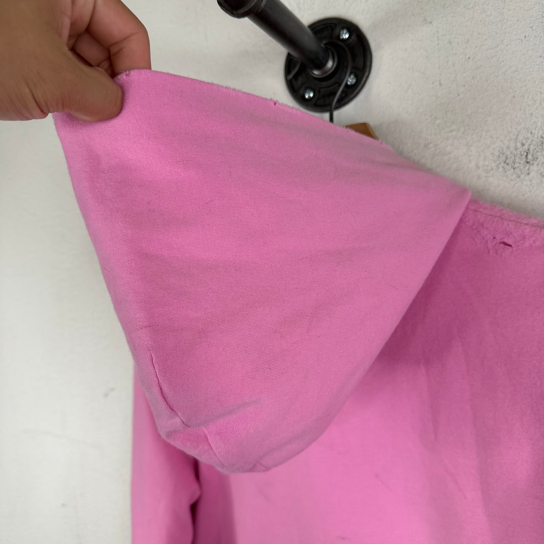 Balenciaga No Logo Pink Zip-Up Hoodie