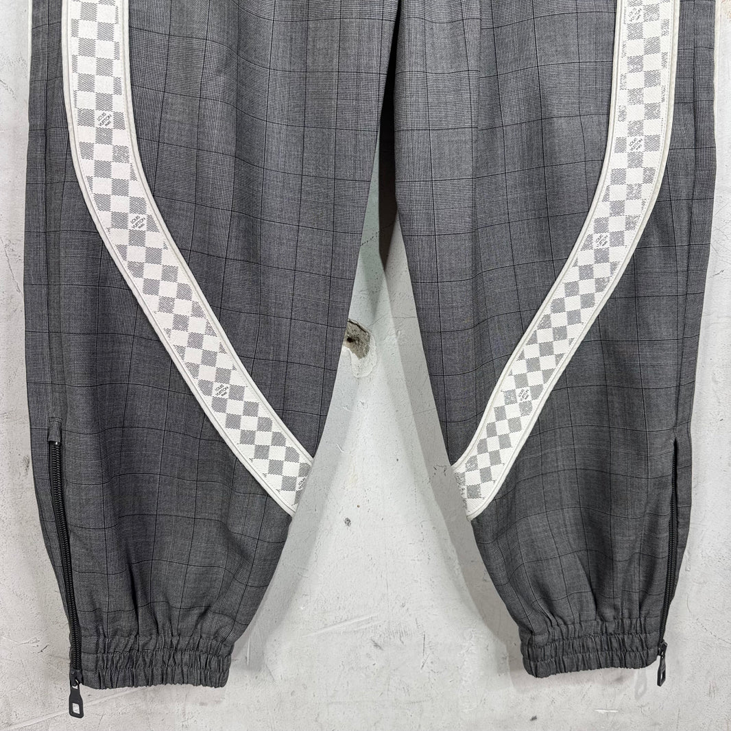 Louis Vuitton Tartan Leather Paneled Damier Pants