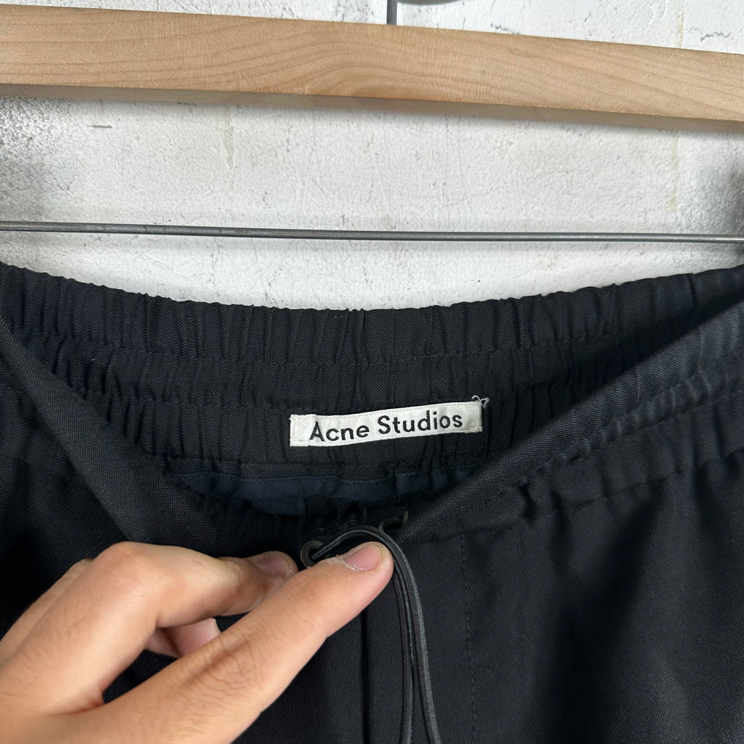 Acne Studios Wool Pleated Elastic Waistband Trousers