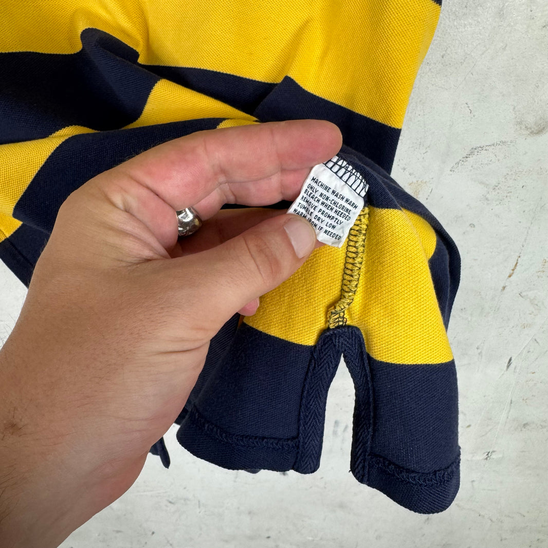 Ralph Lauren Navy/Yellow Striped Bleecker Polo