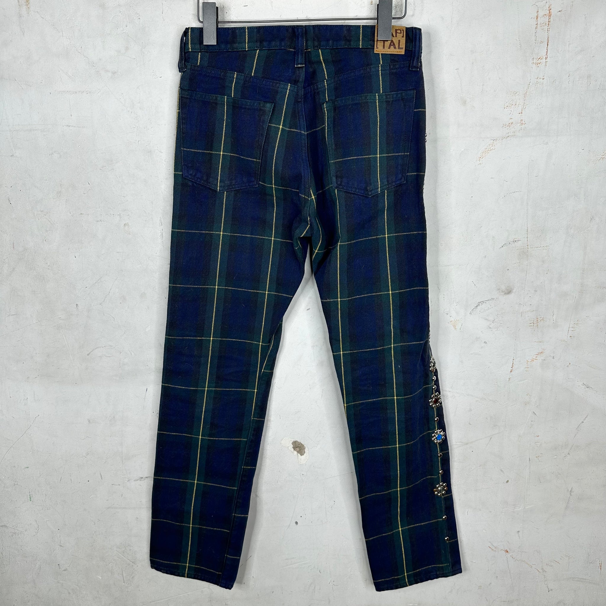 Kapital Plaid Jeweled Trousers