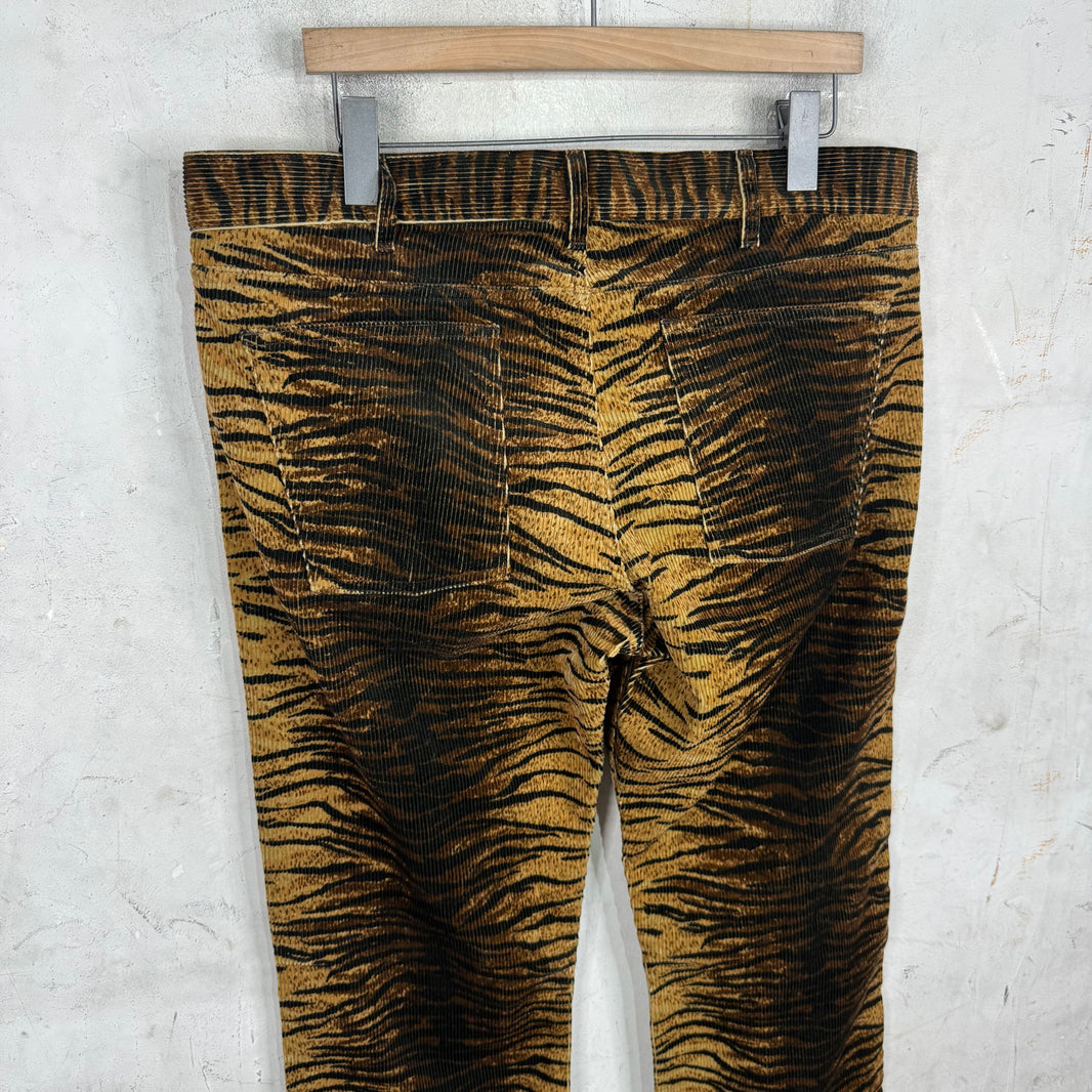 Celine Tiger Stripe Corduroy Flares