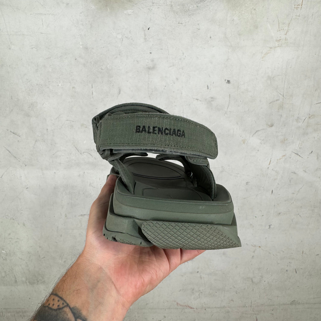 Balenciaga Olive Tourist Sandals