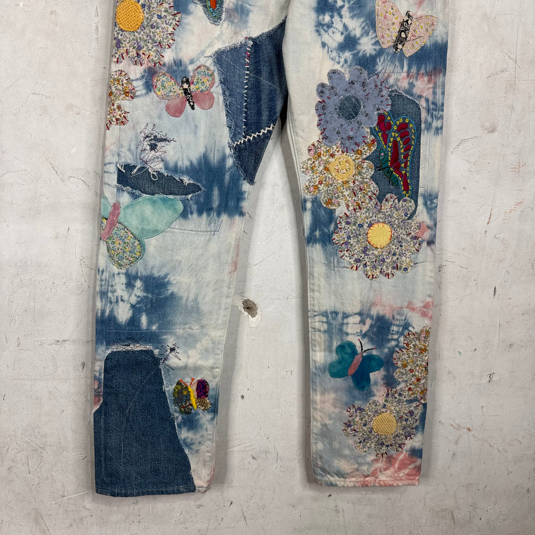 Kapital Tie Dye Patchwork Jeans