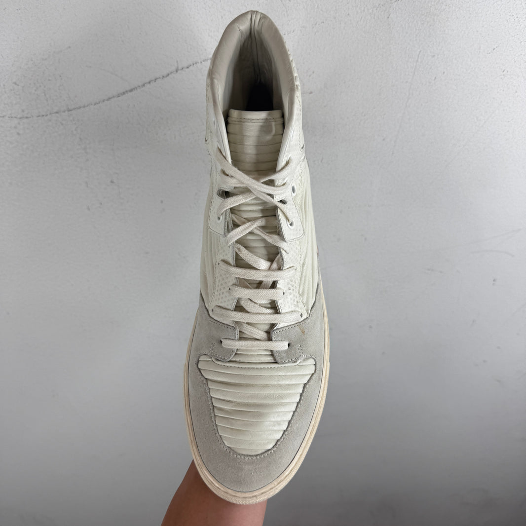 Balenciaga Cotes Pleated White Sneakers