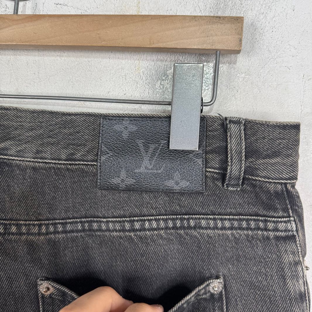 Louis Vuitton Grey Monogram Badge Denim