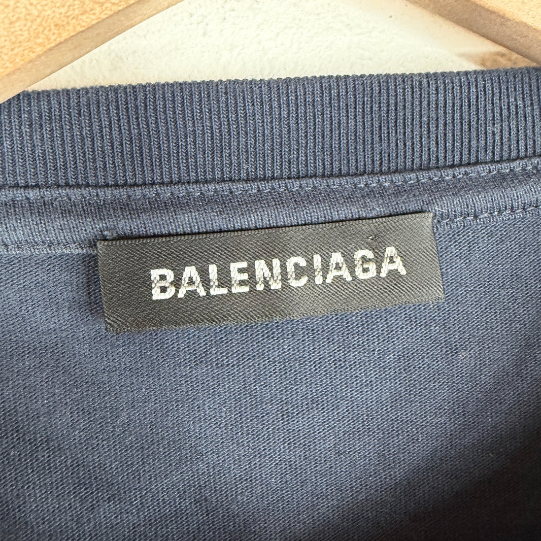 Balenciaga Navy Campaign T-Shirt