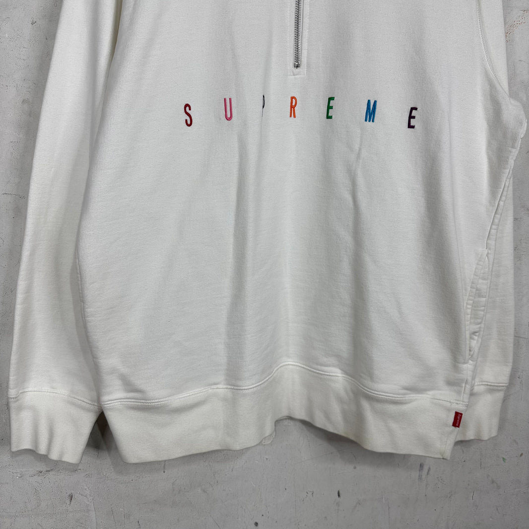 Supreme Rainbow Logo 1/4 Zip Sweatshirt