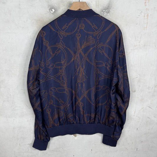 Gucci Silk Horse-Bit Bomber Jacket