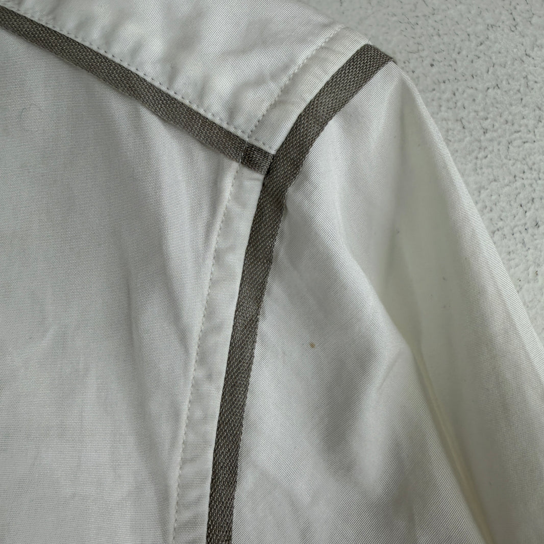 Lanvin White Silver Ball Detail Button Up Shirt