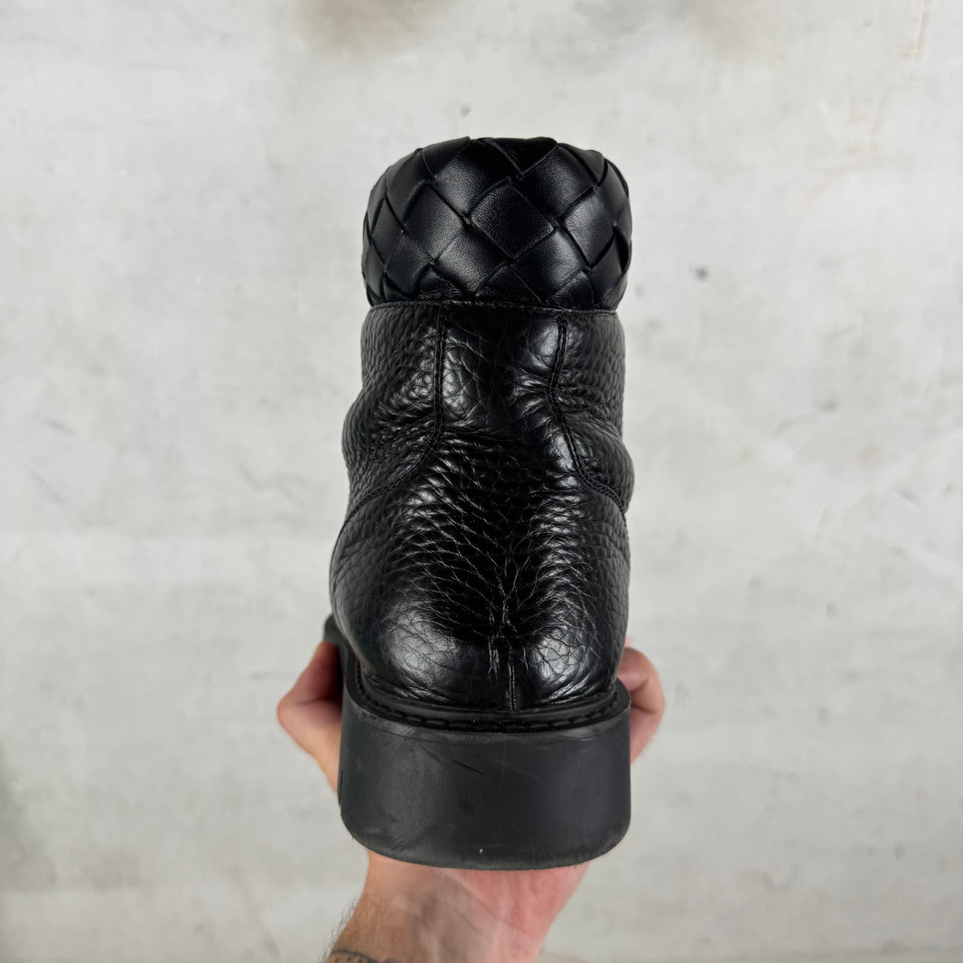 Bottega Veneta Black Leather Zip Up Haddock Boots