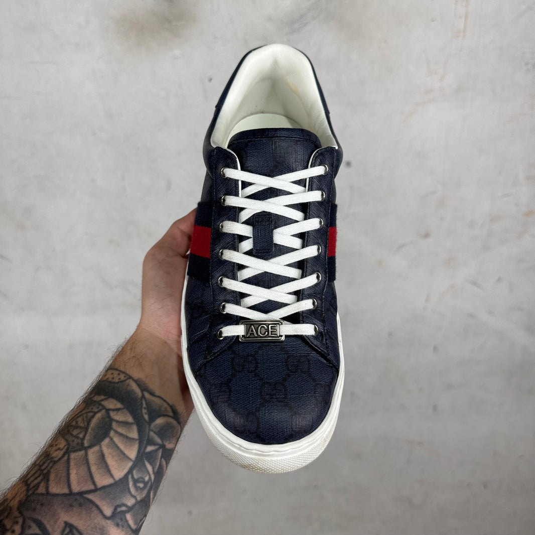 Gucci Navy Monogram Aces