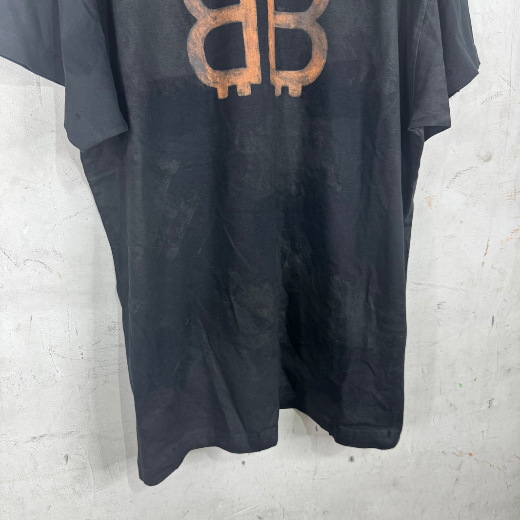 Balenciaga Mudded Bleach Bitcoin T-Shirt