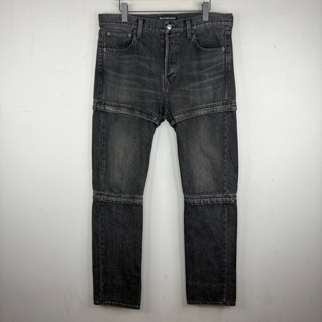 Balenciaga 3 Way Convertible Black Jeans