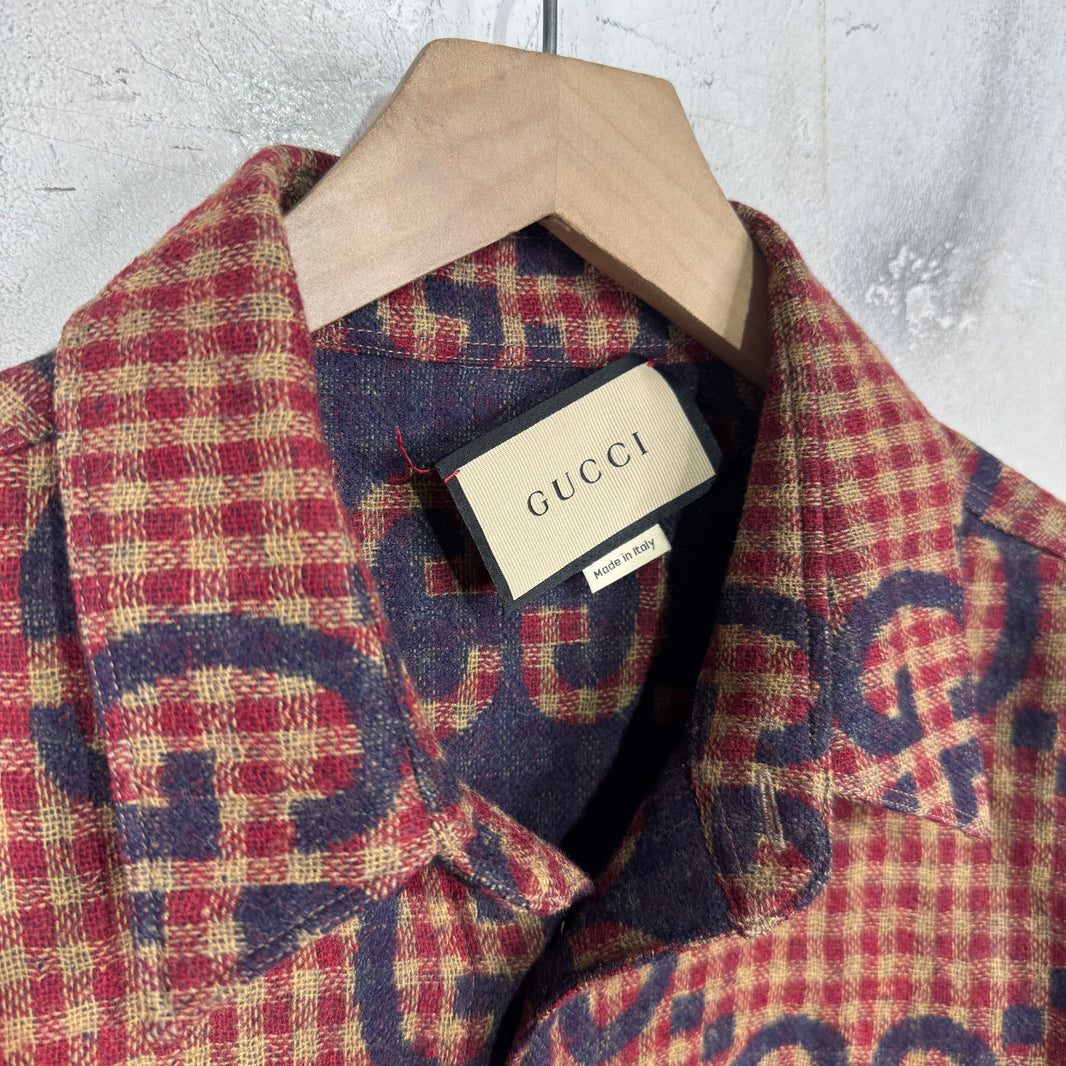 Gucci Monogram Plaid Wool Flannel