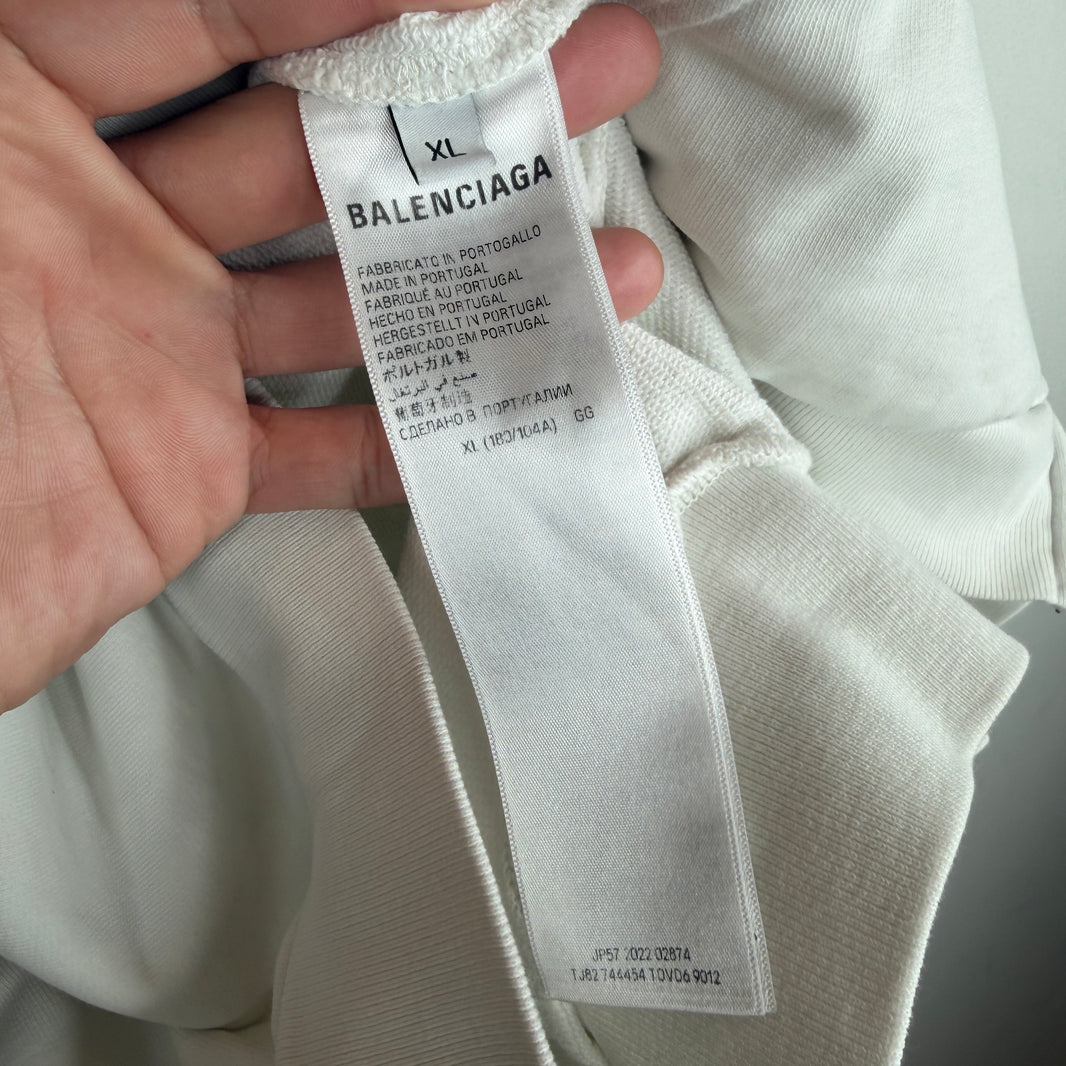 Balenciaga White Energy Label Zip Up Hoodie