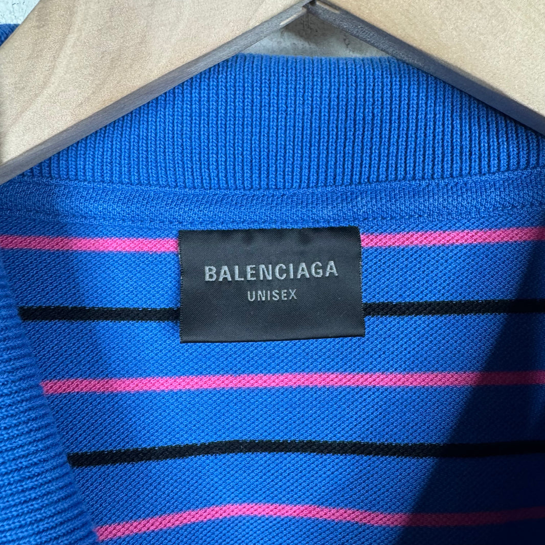 Balenciaga Striped Blue S/S Polo