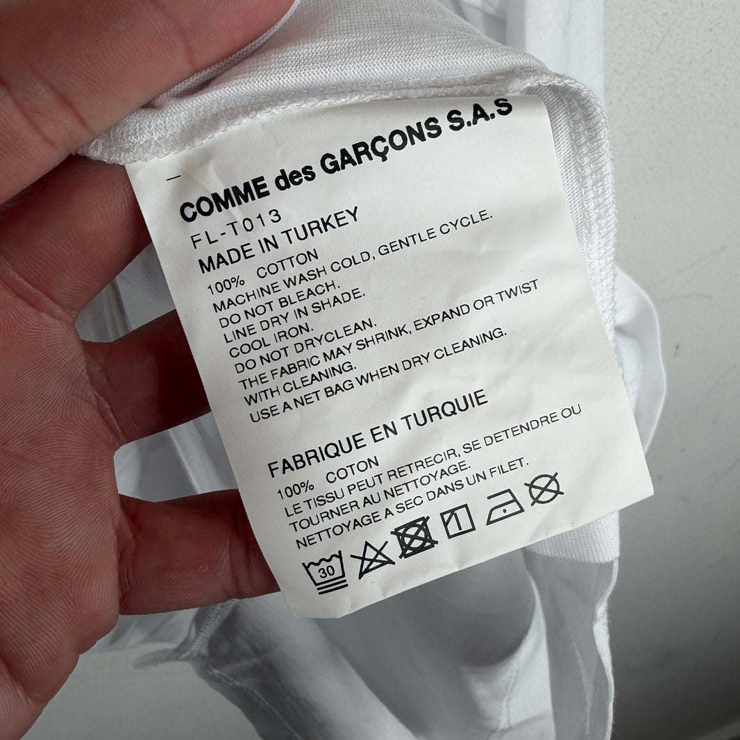 CDG White Lacoste L/S T-Shirt