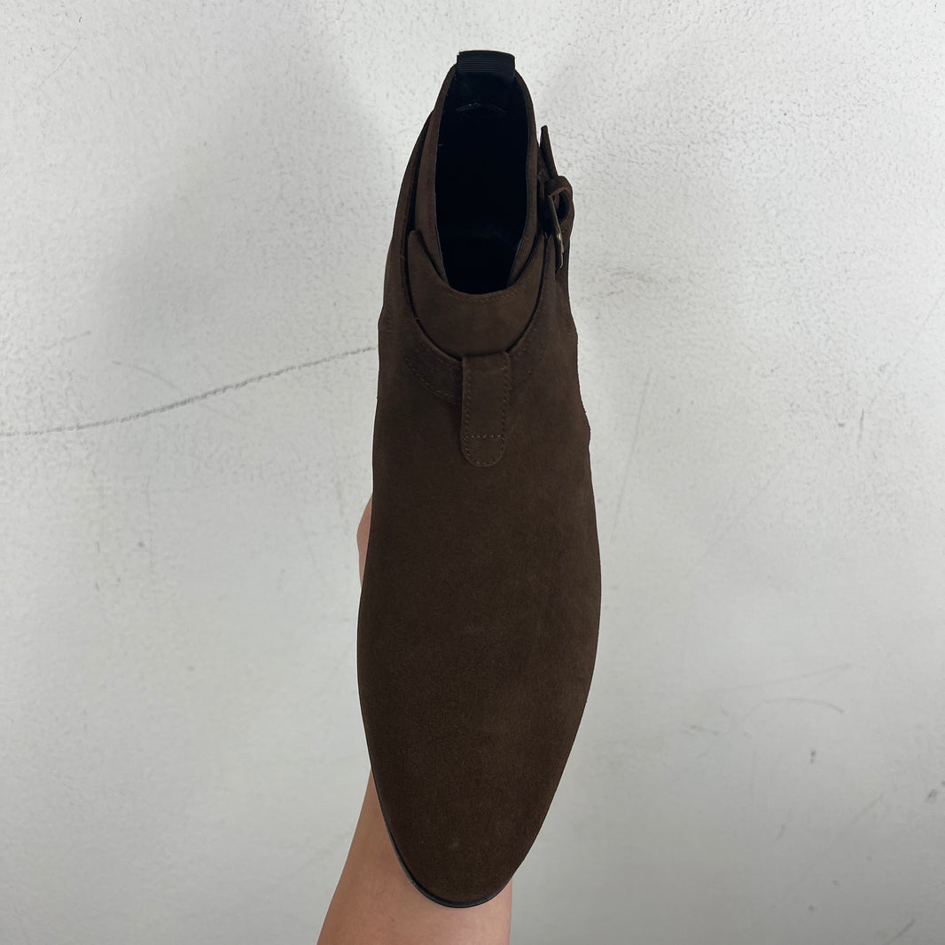 Saint Laurent Brown Jodphur Suede Boots