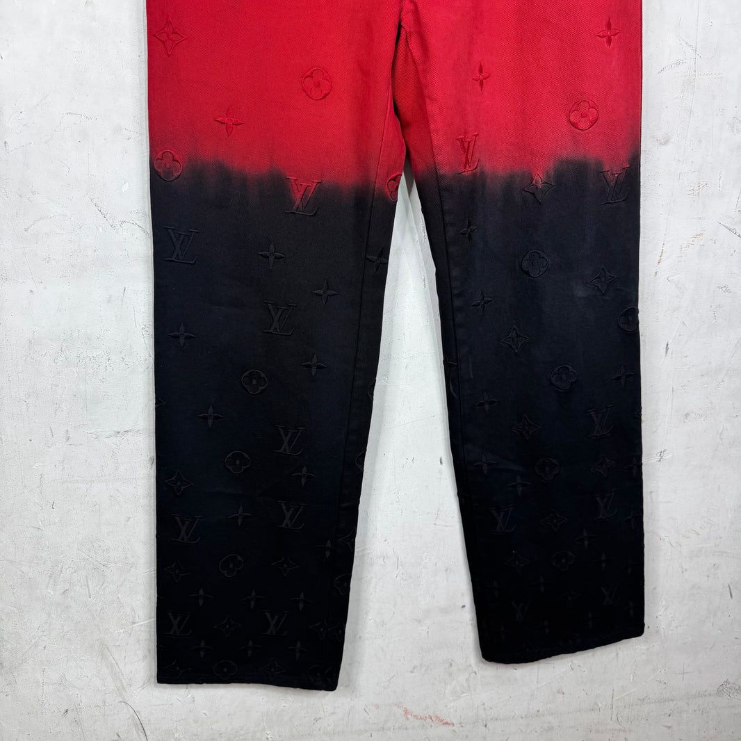 Louis Vuitton Red Gradient Monogram Jeans
