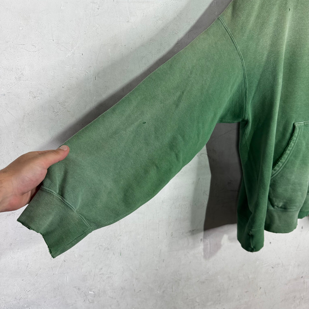 Visvim Green Distressed Jumbo Hoodie