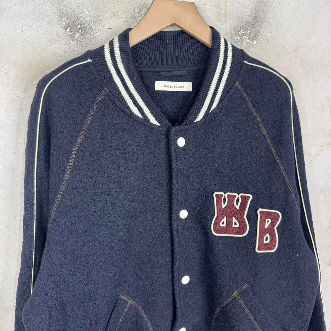 Wales Bonner Boiled Wool Varsity Jacket