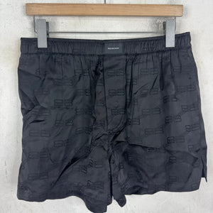 Balenciaga BB Jacquard Monogram Silk Shorts
