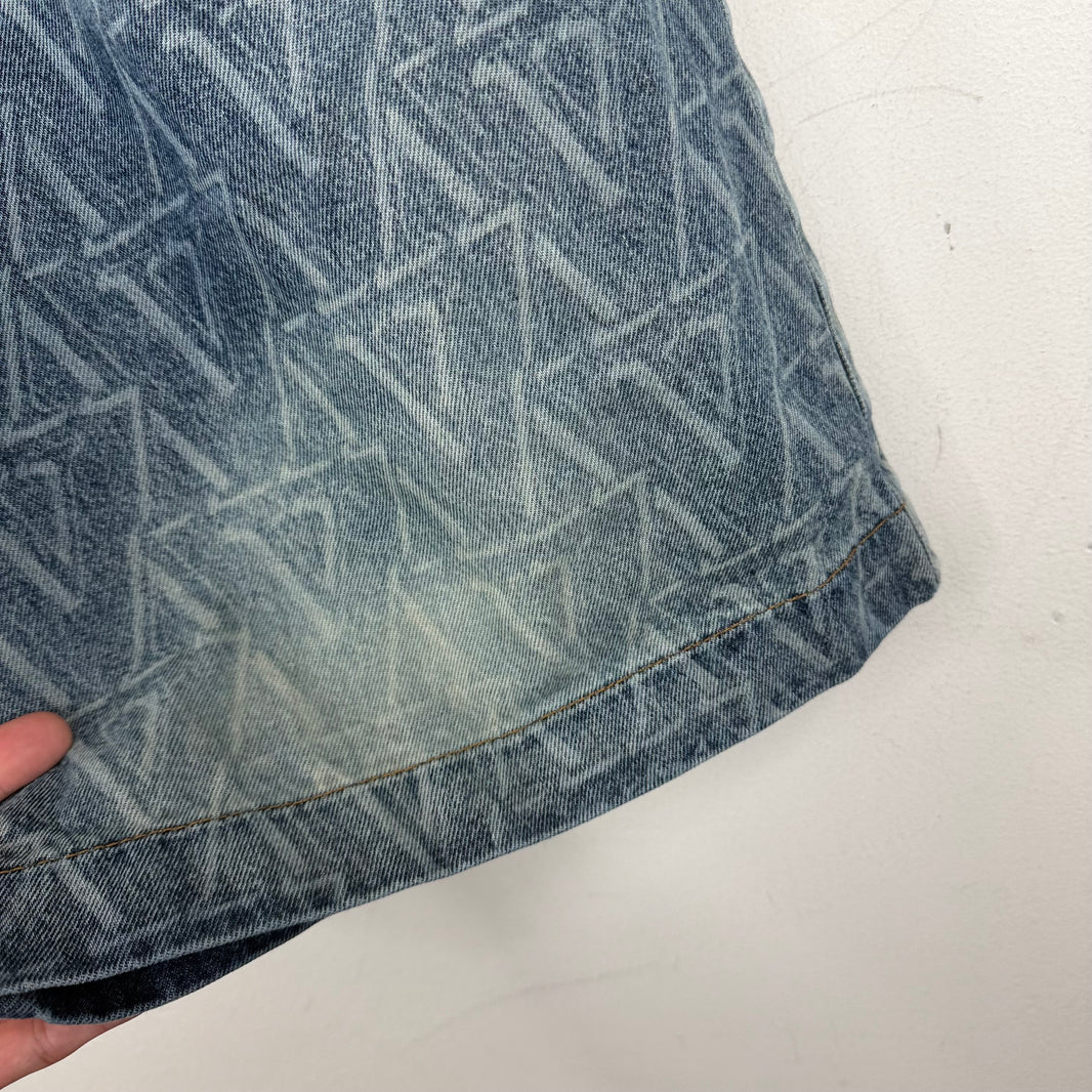 Vaquera Monogram Denim Long Shorts