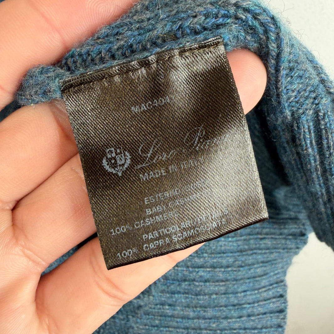 Loro Piana Blue Baby Cashmere Quarter Zip Jacket