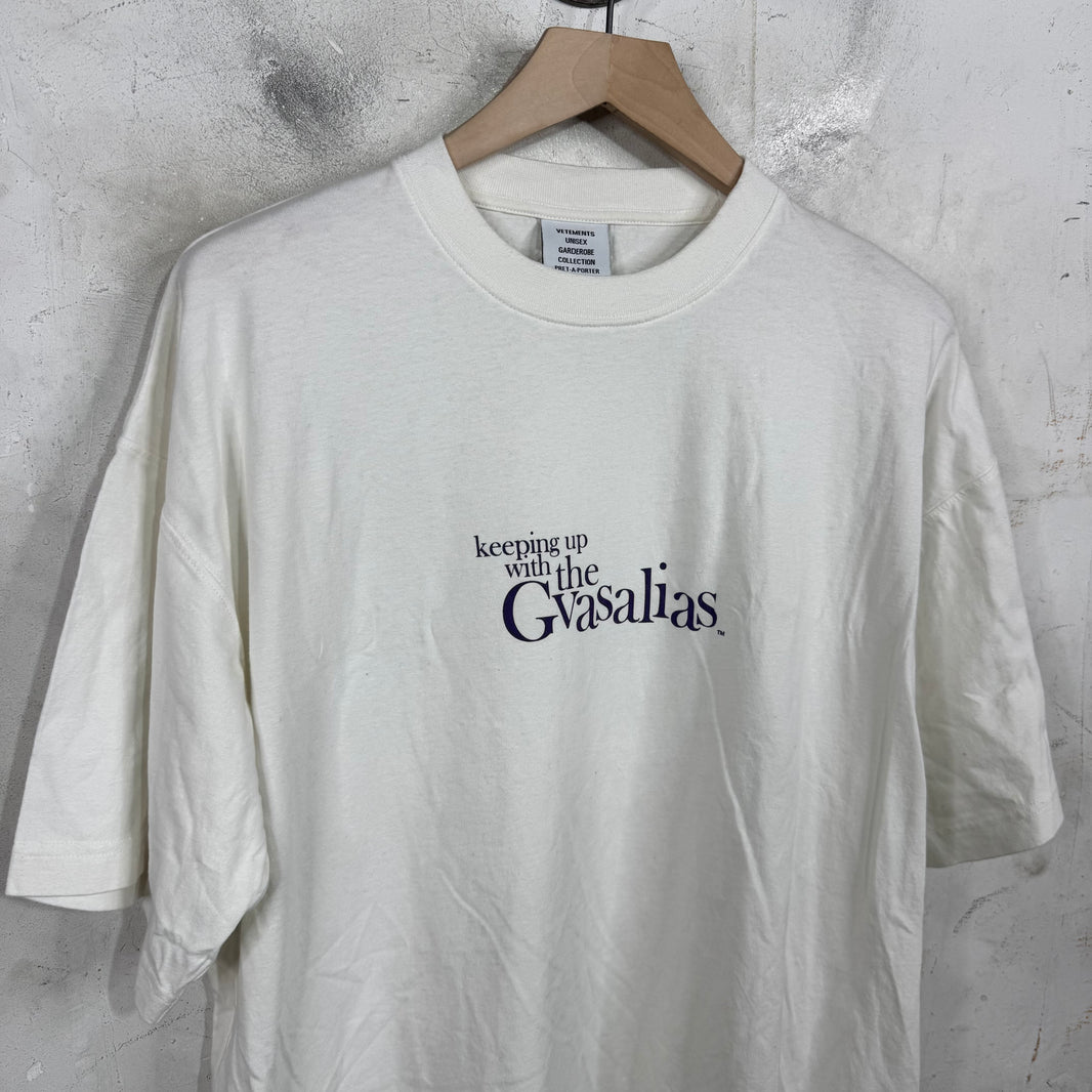 Vetements Hemmed Keeping Up W/ Gvaslias T-Shirt