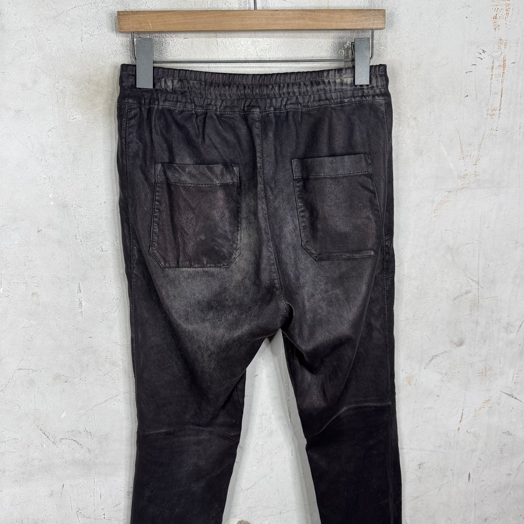 Balmain Leather Drawstring Pants