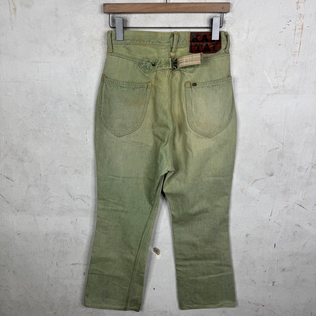 Kapital Mint Buttonfly Flared Jeans