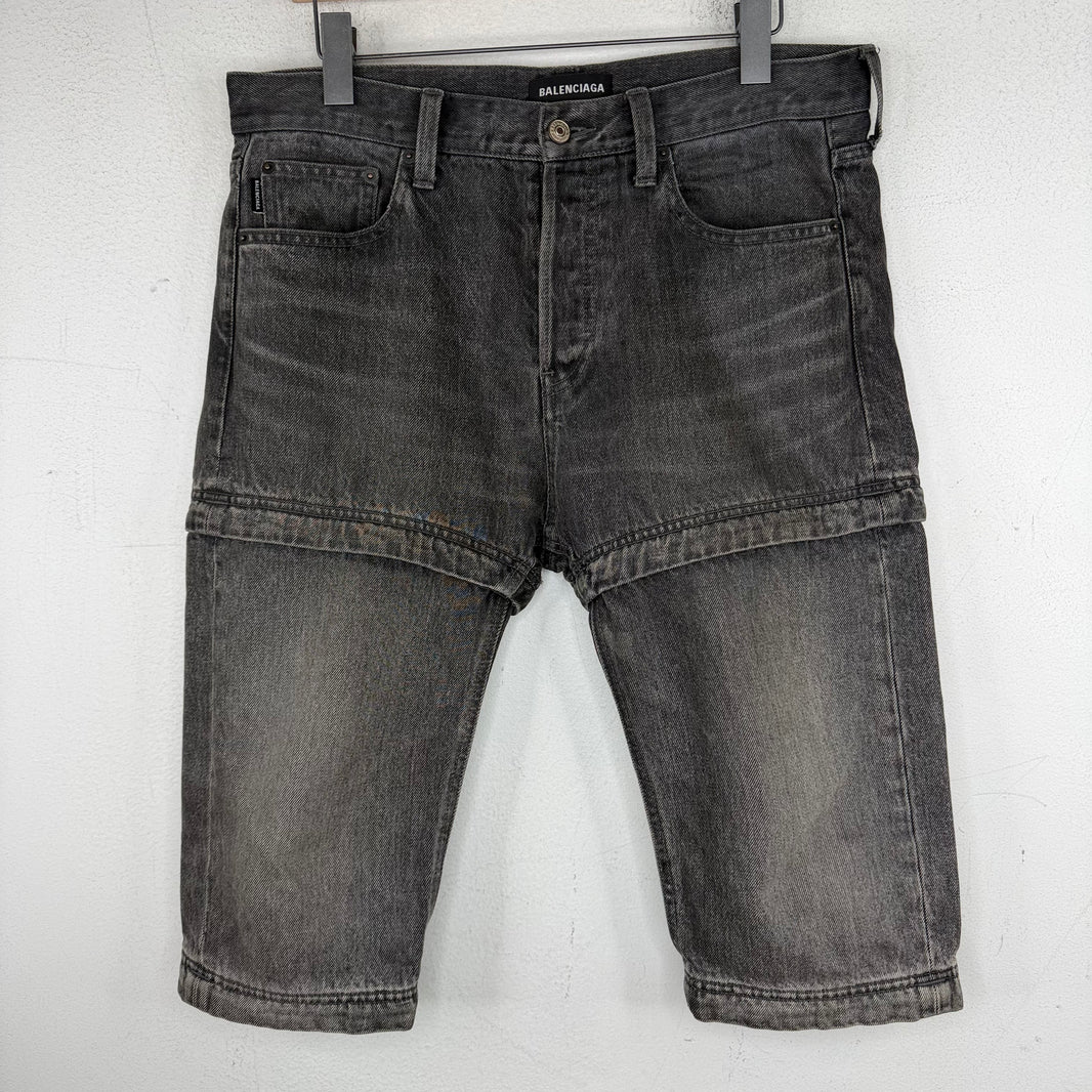 Balenciaga Convertible Denim Shorts