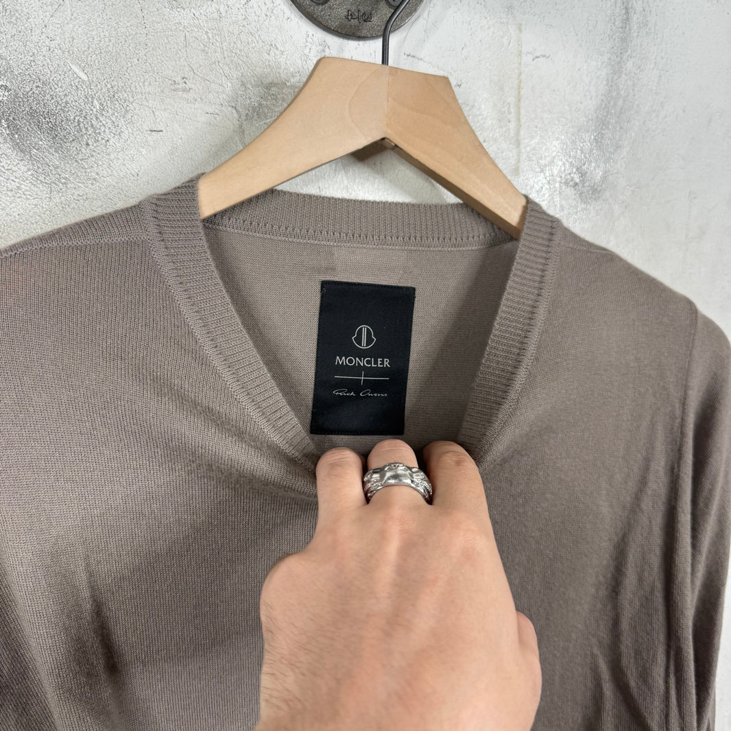 Rick Owens x Moncler Cashmere Drapefront Sweater
