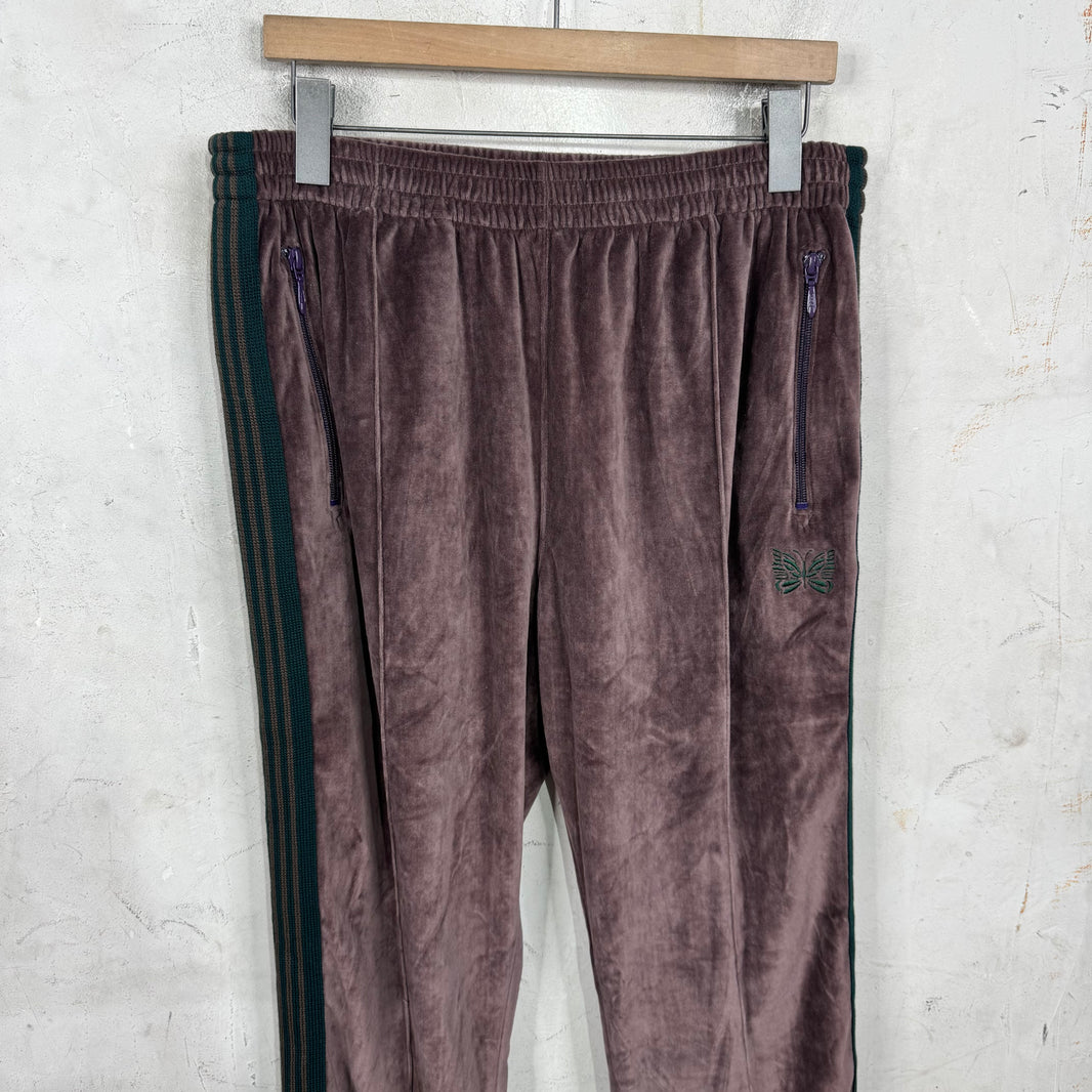 Needles Burgundy Velvet Track Pants