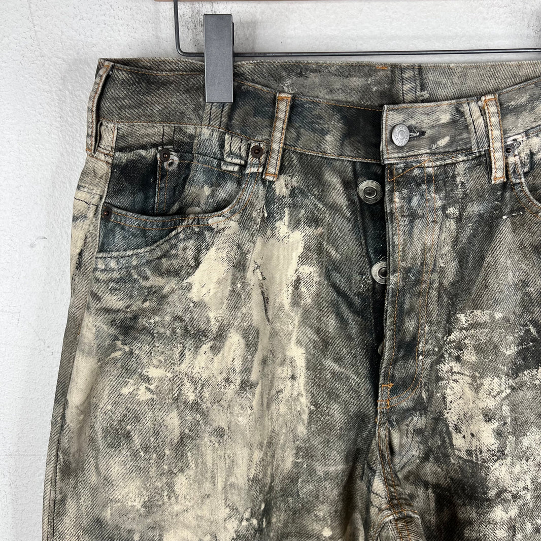 Acne Studios Paint Splatter Trompe Denim Jeans