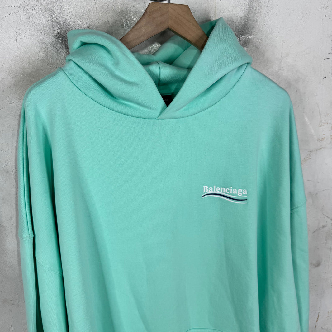Balenciaga Embroidered Mint Campaign Hoodie