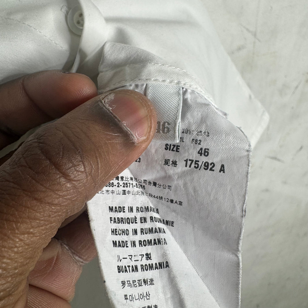 Prada White Triange Graphic L/S Button Up Shirt