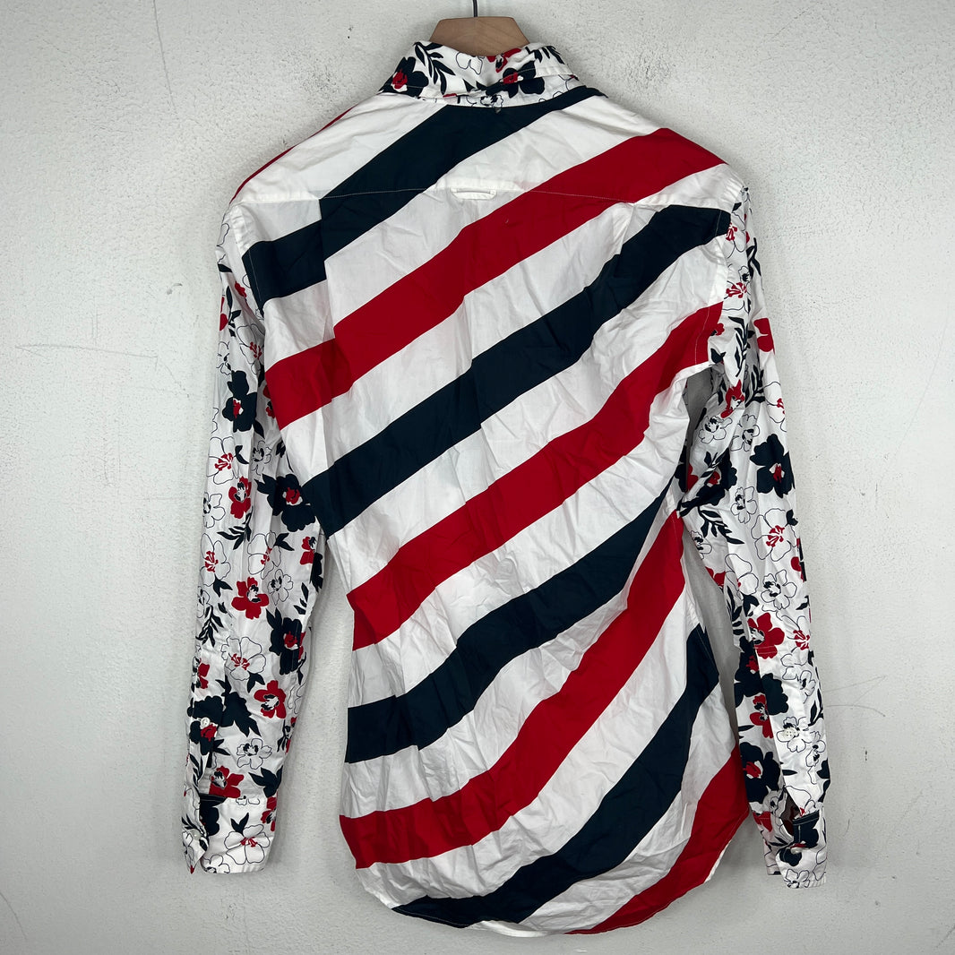 Thom Browne Floral Striped Button Up Shirt