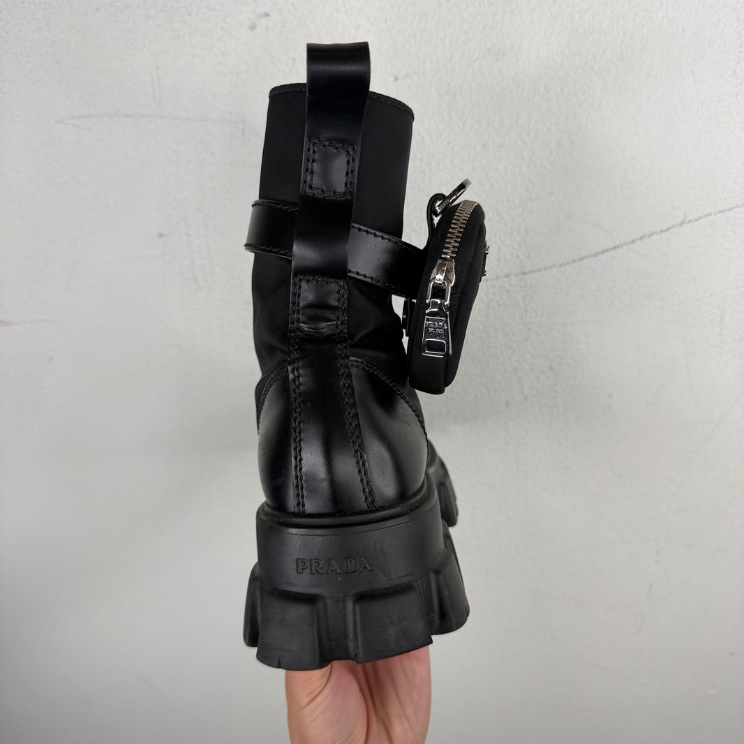 Prada Monolith Cargo Combat Boots