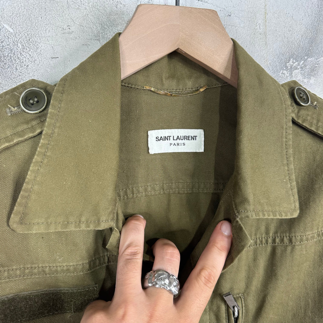 Saint Laurent Olive Womens Military M-65 Jacket