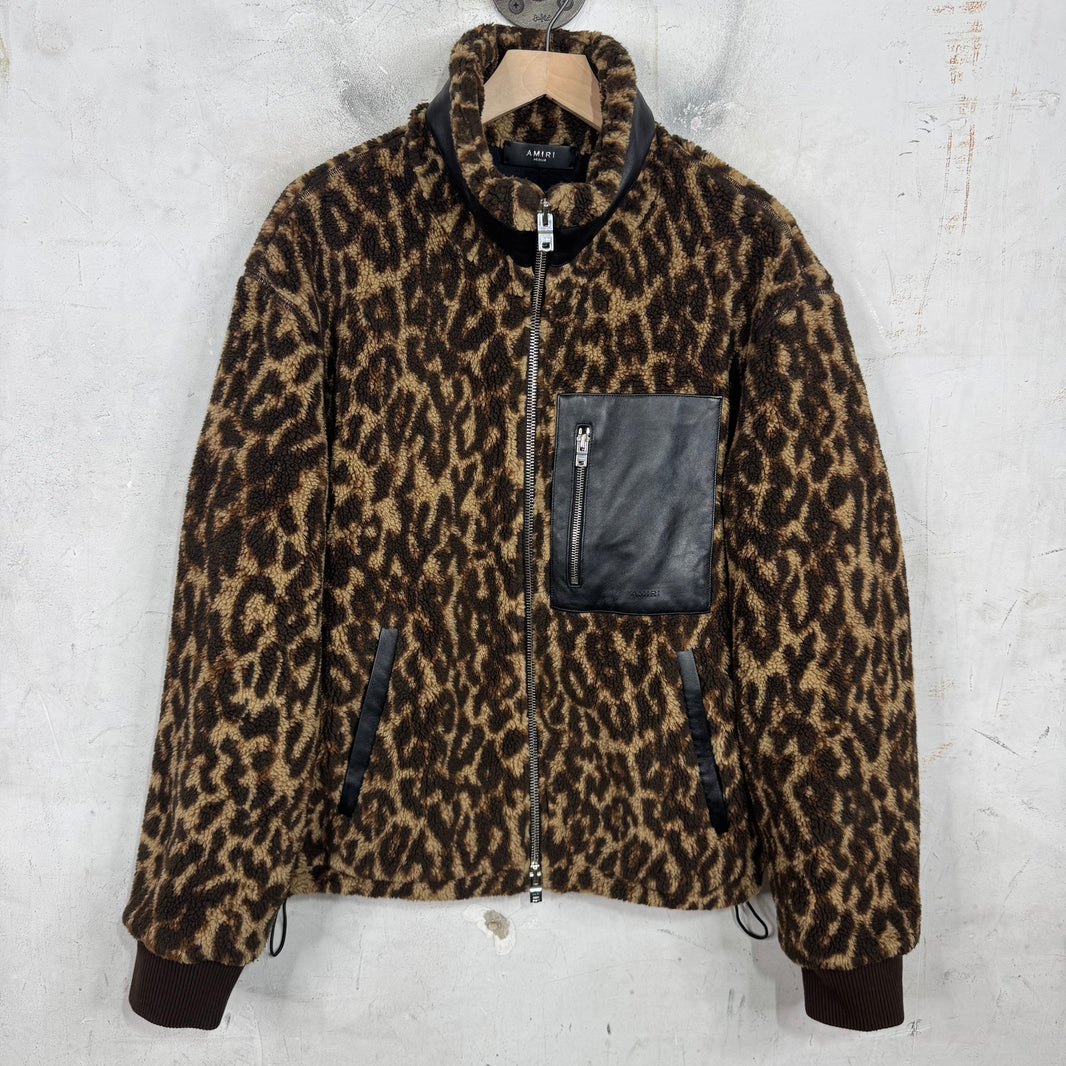 Amiri Leopard Fleece Jacket
