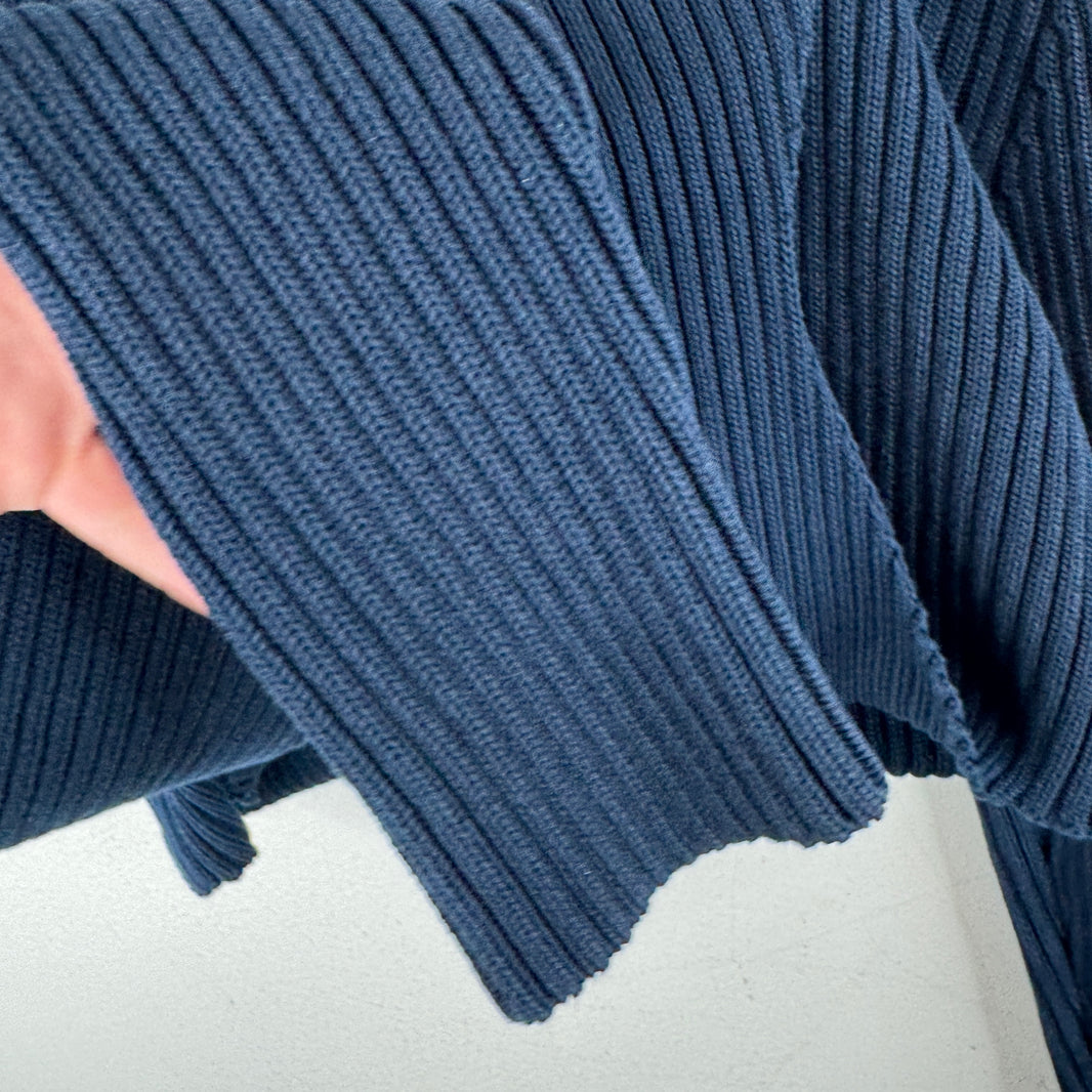 Bottega Veneta Navy Knit Turtleneck Cropped Sweater