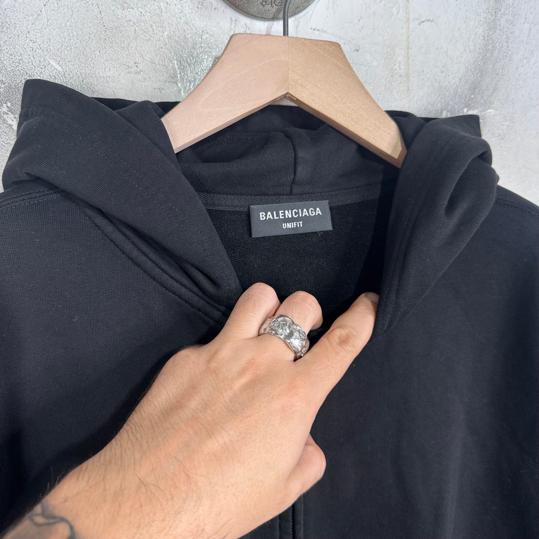 Balenciaga Tab Logo Zip Hoodie