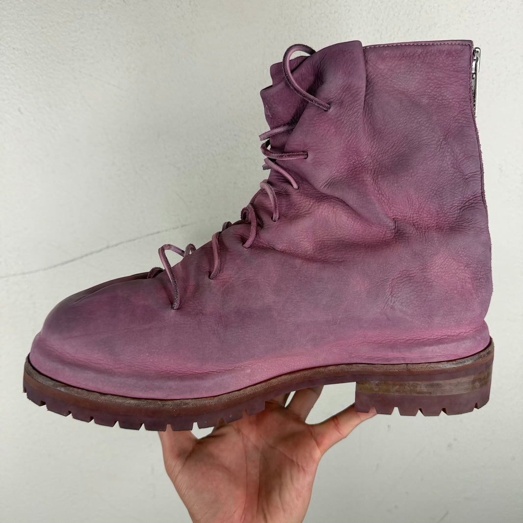 424 Pink Leather Lace Marathon Boots