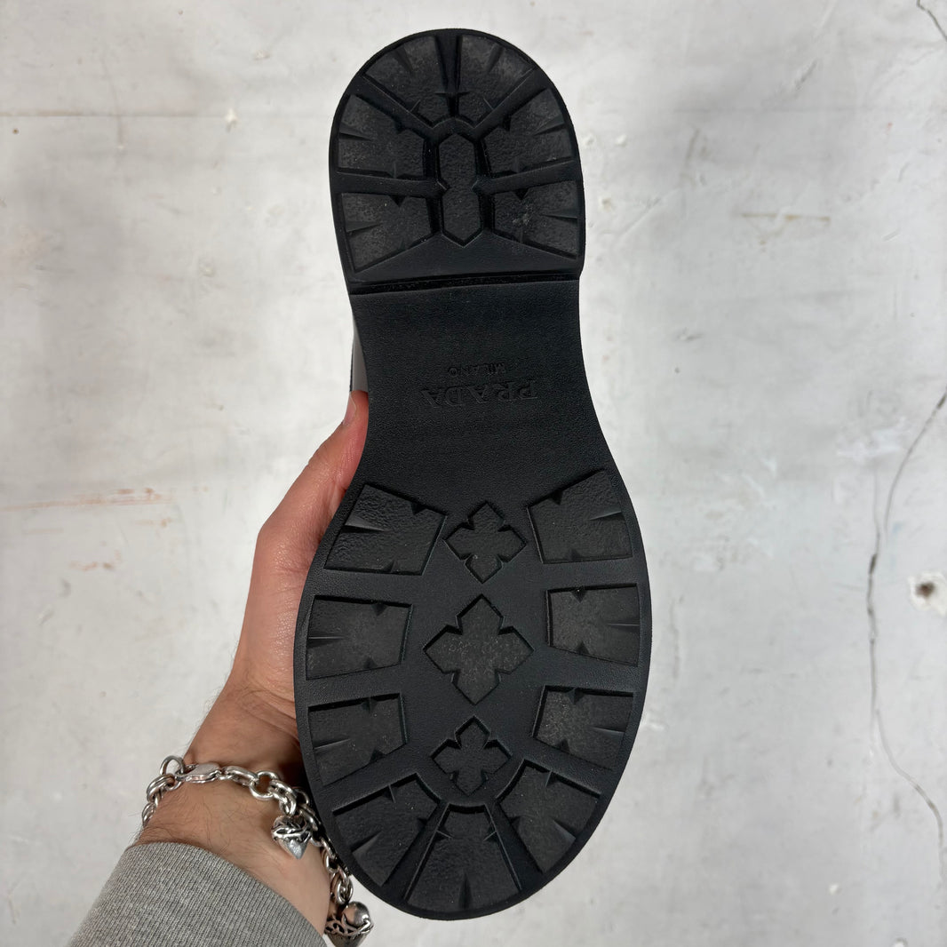 Prada Brown Leather Chunky Loafers