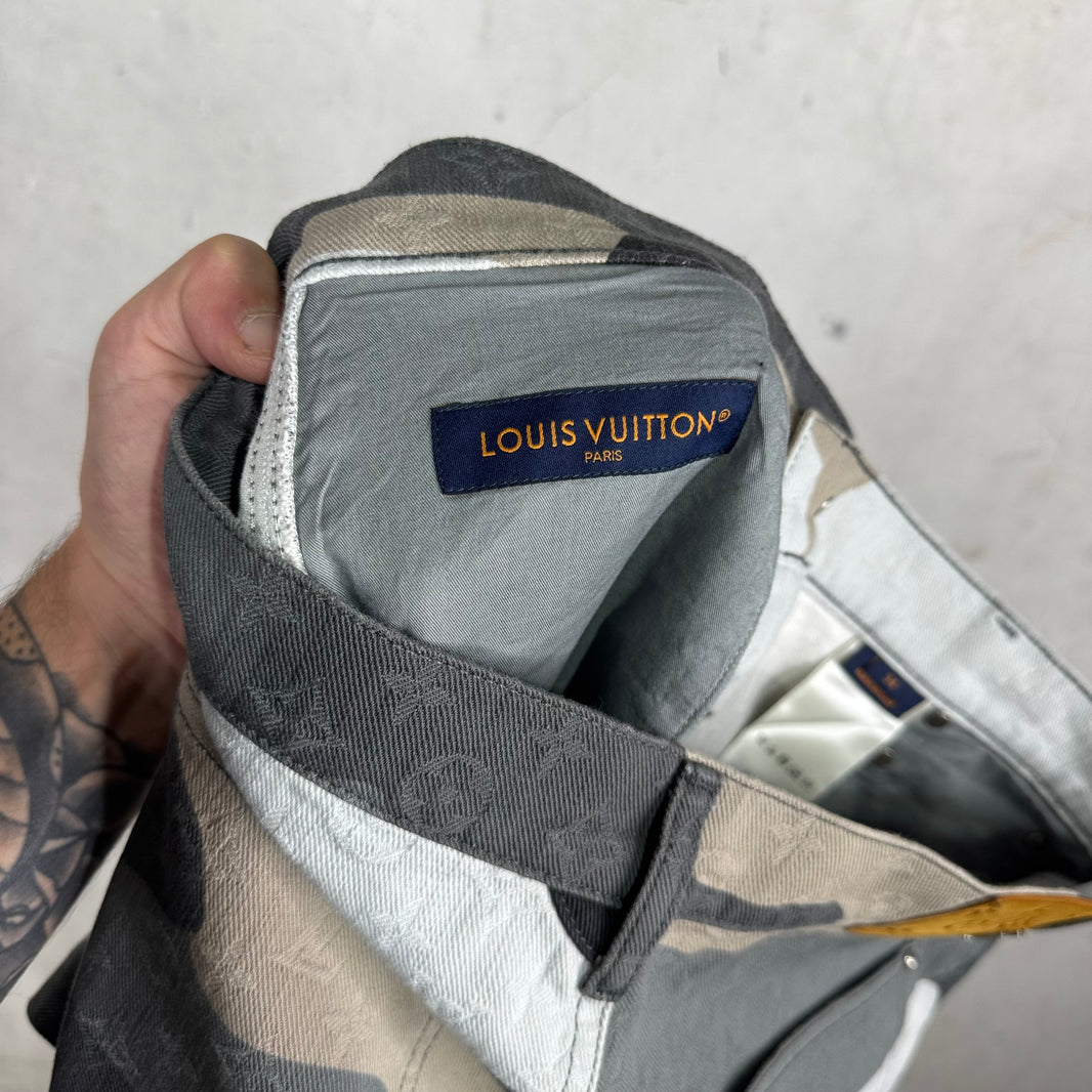Louis Vuitton Kid Super Paneled Camo Monogram Jeans