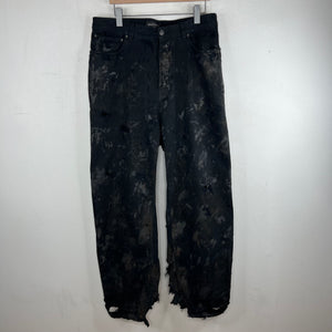 Balenciaga Black Mud Distressed Jeans