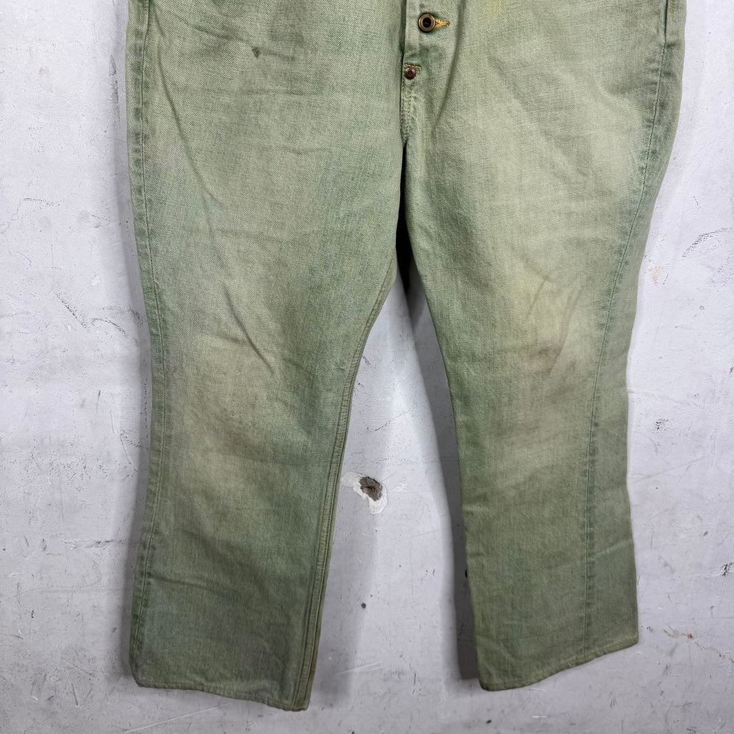 Kapital Mint Buttonfly Flared Jeans